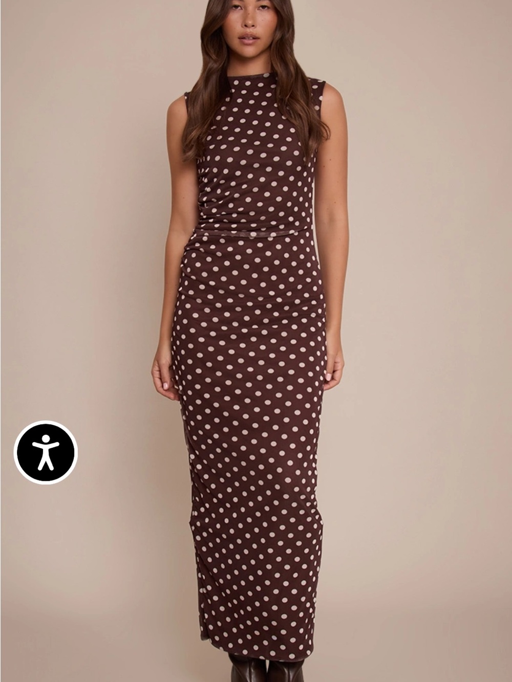 PrettyLittleThing Mesh Maxi Polka Dot Dress - Picture 7 of 7